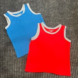 Amazon Essentials Kids 2 Tank Tops - Vibrant Red and Blue size 6/7
